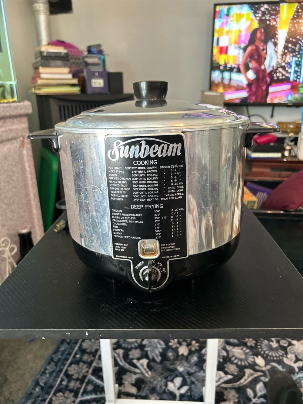 Vintage Sunbeam CF Aluminum Slow Cooker Deep Fryer Basket Lid 50s 1952 (WORKING)